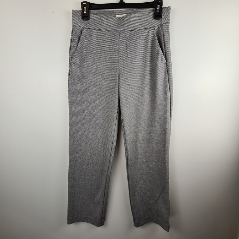 LOFT Womens Gray Houndstooth Pull On Straight Leg Work Trousers Pants Size S